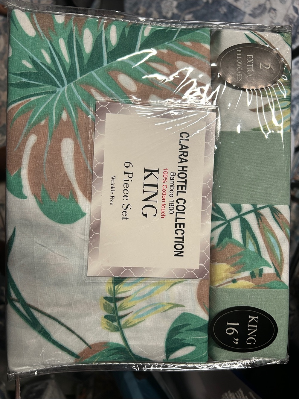 Hotel Collection Clara King Bedding Set - Green, Cream, Brown